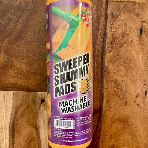 NEW Sweeper Shammy Pads Reusable 15 Sheets Scrubbing Dots Washable Yellow. - Picture 8 of 8